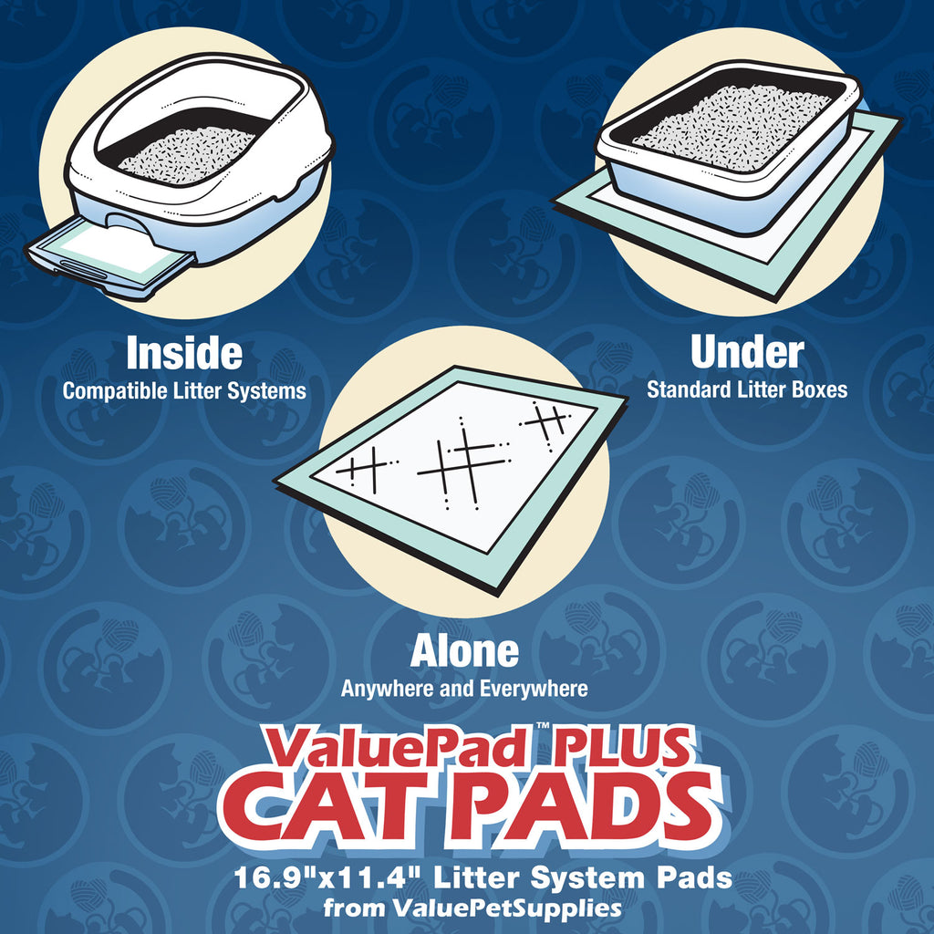 ValuePad Plus Cat Litter Pads, 16.9x11.4 Inch, Unscented, 200 Count - Breeze Compatible Refills BULK PACK - Refill for Tidy Cat Breeze Litter System, Quick-Dry, Super Absorbent Gel Cat Pads 