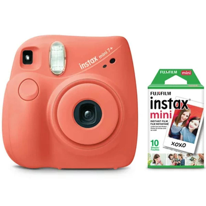 Fujifilm INSTAX Mini 7+ Instant Film Camera (Coral)  